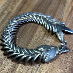 Taxco D'Molina sterling silver fish bone bracelet